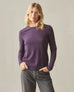 Women's Premium Slub Crew Long Sleeve Tee - Grapeseed